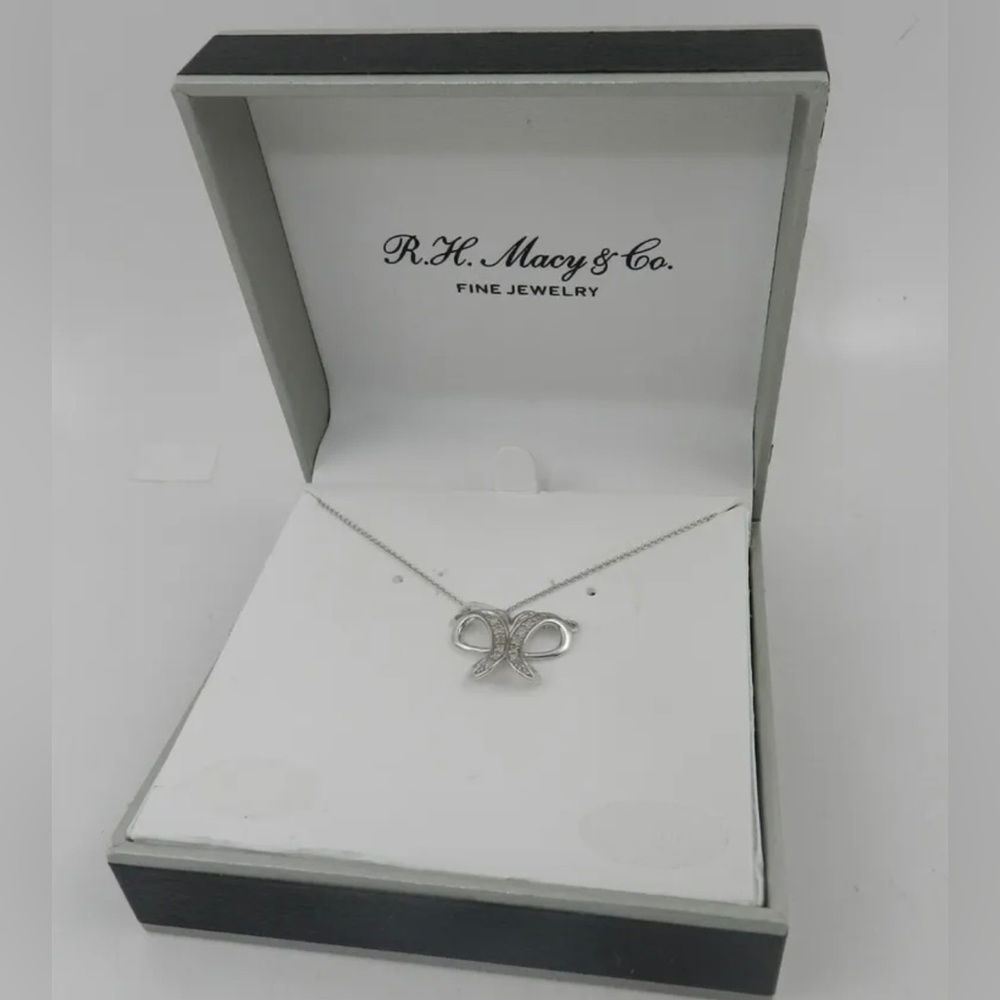 30. Macy’s Diamond Butterfly necklace sterling silver gift boxed
